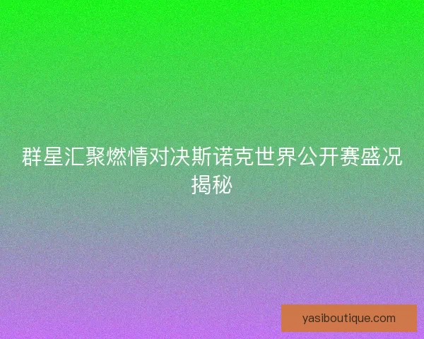 群星汇聚燃情对决斯诺克世界公开赛盛况揭秘